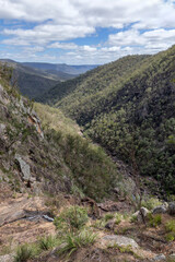 Fototapeta na wymiar View of valley & stream from Boonoo Boonoo Lookout, Boonoo Boonoo National Park, NSW, Australia