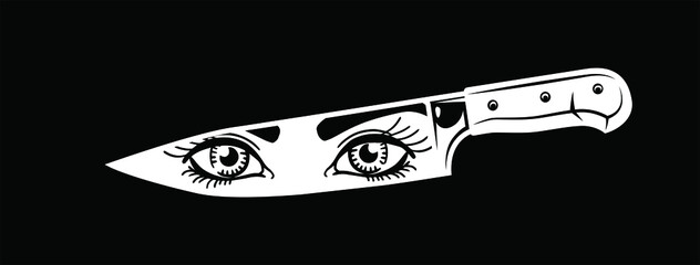 beautiful white knife eyes logo