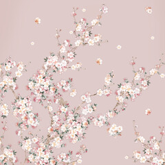 Rose, peony, butterfly, paisley and watercolor flowers © Zhang