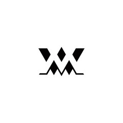 w m wm mw initial logo design vector template