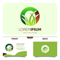 Letter O Grass Logo Design Vector Icon Graphic Illustration