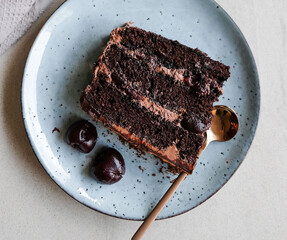 Homemade chocolate based pastry / Chocolate Cherry Cake / For lovers of dark and bitter moist cake ideal for gatherings, birthday, party, wedding and special occasion