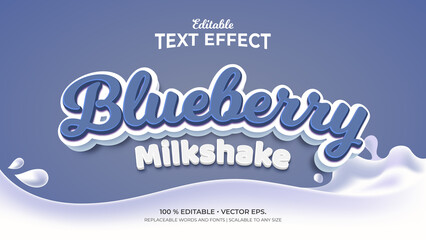 Blueberry Milkshake 3d Style Editable Text Effects Template
