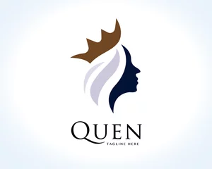 Fotobehang women beauty queen head prince logo design illustration inspiration © ShiipArts
