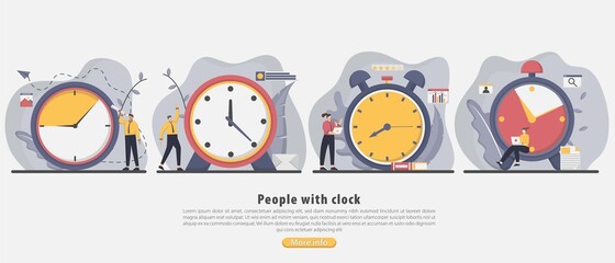 Flat design work time management concept