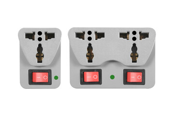 plug adapters isolated on white background ,clipping path included.