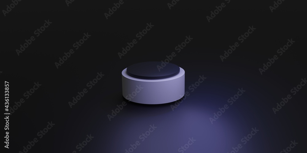 Poster black and white podium with soft shadows on the background for product presentation in 3d rendering.