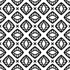 Geometric vector pattern with Black and white colors. Seamless abstract ornament for wallpapers and backgrounds.