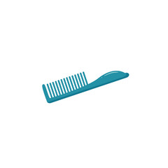 One vector blue hair comb