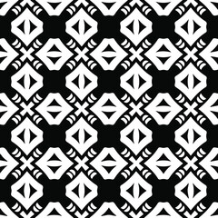 Geometric vector pattern with Black and white colors. Seamless abstract ornament for wallpapers and backgrounds.