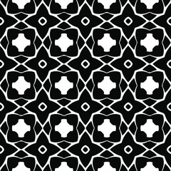 Geometric vector pattern with Black and white colors. Seamless abstract ornament for wallpapers and backgrounds.