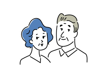 シニアカップルのイラスト素材