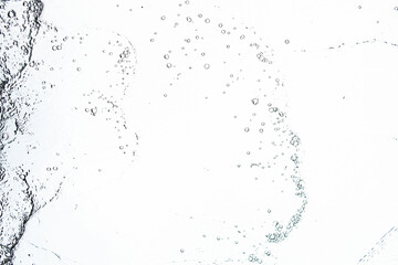 Background texture of water falling on the glass