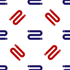 Blue and red Towel icon isolated seamless pattern on white background. Vector Illustration