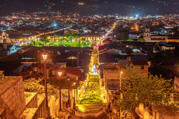 plaza de armas de cajamaca, vista de la plaza de armas de cajamarca © jefferson