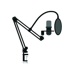 microphone for stream and postcard on white background