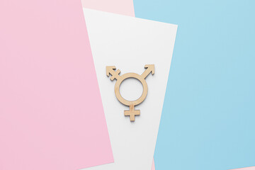 Symbol of transgender on color background