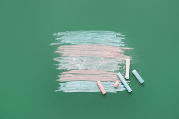 Flag of transgender drawn on chalkboard