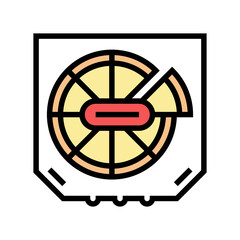 pizza box color icon vector. pizza box sign. isolated symbol illustration - obrazy, fototapety, plakaty