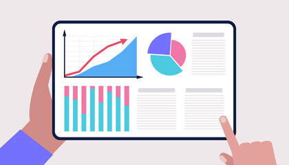 tablet with infographic