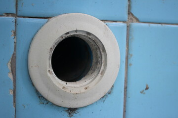 Drainage holes in the swimming pool
