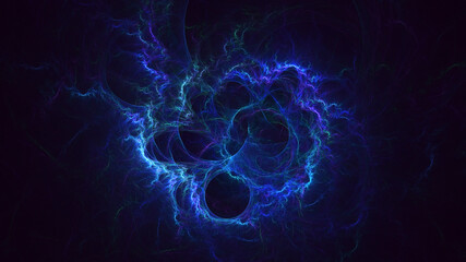 3D rendering abstract multicolor fractal light background