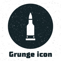 Grunge Bullet icon isolated on white background. Monochrome vintage drawing. Vector