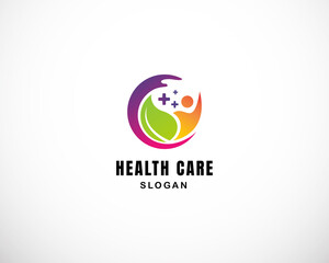 health care logo nature creative design symbol icon color modern
