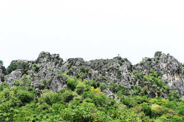 Fototapeta na wymiar Limestone mountains on white background