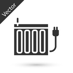 Grey Heating radiator icon isolated on white background. Vector