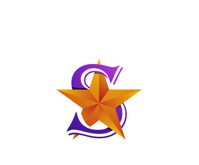 star letter s icon logo design template