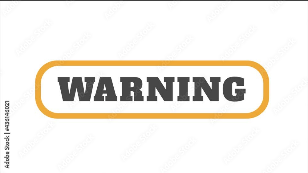 Poster inscription warning rotating in glitch distortion style. digital abstract motion background. modern 