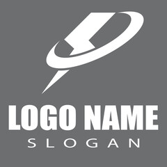 Power lightning logo vector design