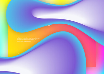 Liquid fluid with dynamic elements and shapes. Landing page.