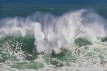 Dramatic wave action at Boat Harbour, Port Stephens, NSW, Australia