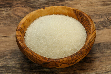 White sugar in the bowl