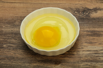 Raw Chicken egg in the bowl