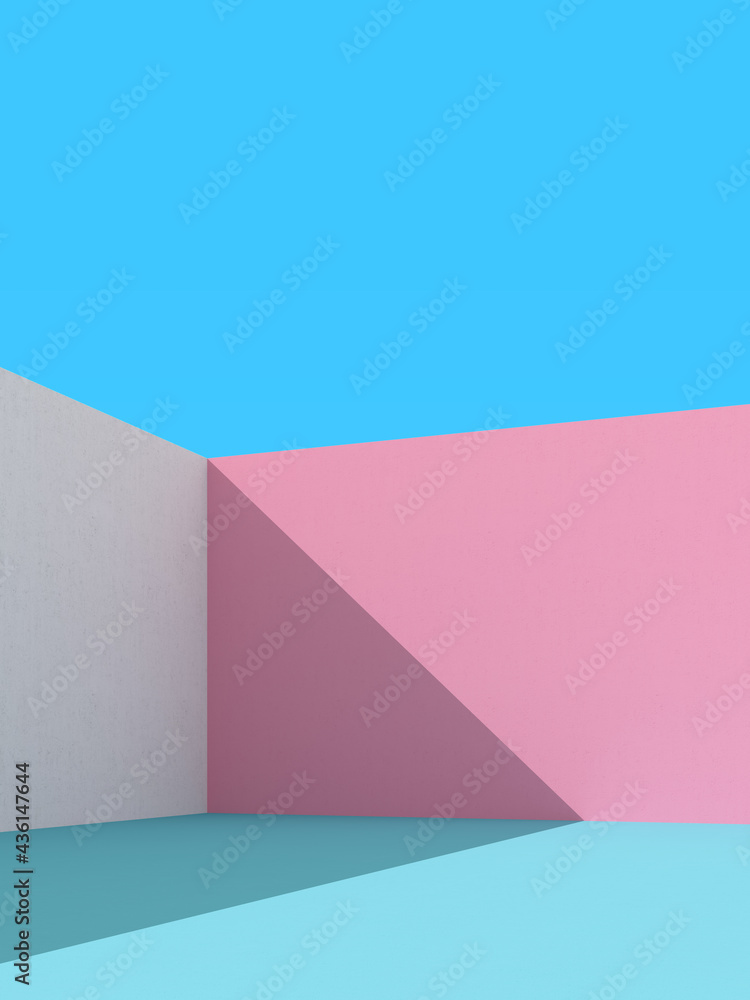 Poster 3d illustration of abstract architecture background, minimal architectural poster.