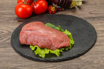 Raw beef piece for cooking
