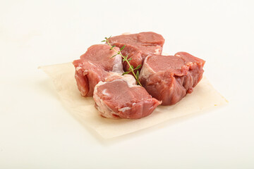 Raw pork tenderloin for cooking