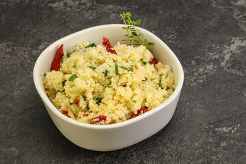 Vegetarian uisine - couscous with vegetables