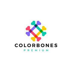 color bone dog food logo vector icon illustration