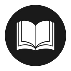 Open book icon. Black-white open book icon. Vector cartoon illustration. Vector.
