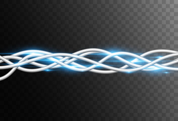 Power industrial cables .Vector illustration. Electric wires on a transparent background.	
