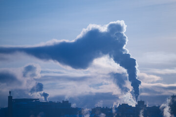 Polluted city concept