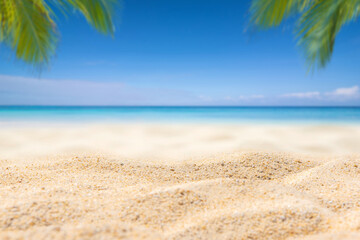 Fototapeta na wymiar white sand and tropical sea blue sky.