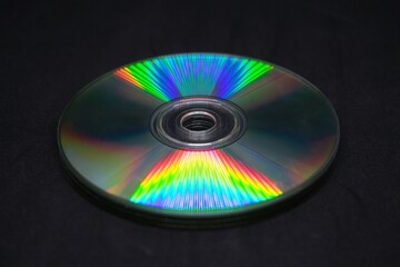 A cd rom on black. Banner copy space.