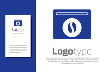 Blue Bag of coffee beans icon isolated on white background. Logo design template element. Vector