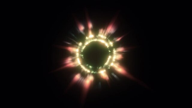 Abstract Warm Light Ray Ring Formation Looping Background