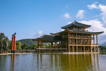 Fototapeta premium Hinoki land japan attraction in Chai Prakan District, Chiang Mai, Thailand